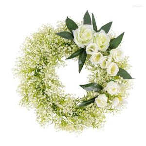 Fleurs décoratives couronne d'été pour le mur de porte d'entrée mariage décorations intérieures et extérieures