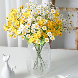 Fleurs décoratives fleur de soleil 30 têtes colorées petites marguerite en soie artificielle décoration jardin décoration chrysanthemum widding bricol