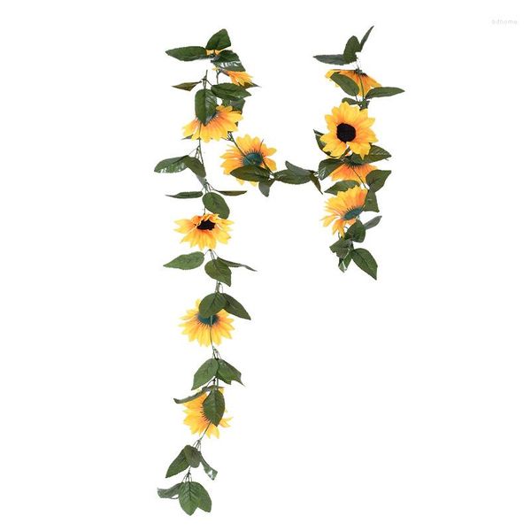 Flores Decorativas Girasol Decoración Tira Flor Artificial Bastón 10 Piezas Cabezas