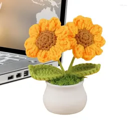Fleurs décoratives Sunflower Fleute Flower Plant Plante Desk Decor Handmade Table Table Centres de table