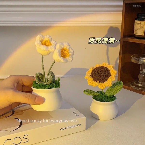 Fleurs décoratives Sunflower Lily Pot Toven Fake Flower Simulation Flower Decoration Decoration Finied Gift Table