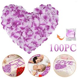 Fleurs décoratives tournesolers artificiels en soie nuptiale 100pc pétales rose réel coeur brillant arc stand pour le mariage
