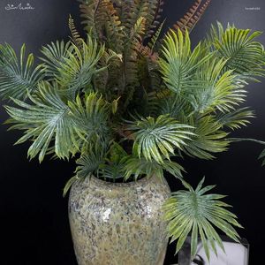 Fleurs décoratives SunMade Ins 10 têtes de feuilles de palmier branche plantes artificielles pour la décoration intérieure faux accessoires d'arrangement de fleurs bricolage de noël