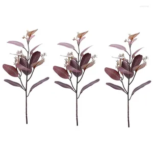 Fleurs décoratives SV-6 Pack Couleur mélangée Feuilles d'eucalyptus artificielles Décor de verdure pour bouquet de mariage Fête d'anniversaire Maison DIY Couronne