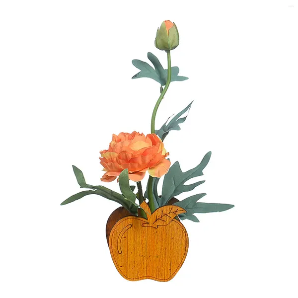 Cadeau de table de fleurs décoratives avec feuilles de bureau décor à la maison faux Noël fleur artificielle vase intérieur réaliste artisanat plante en pot pivoine