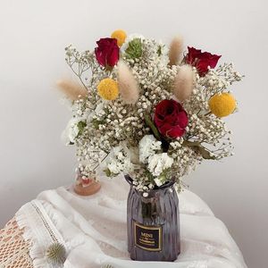 Fleurs décoratives queue herbe séchée conservée naturelle fraîche gypsophile souffle de bébé marguerite Rose Bouquets de fleurs mariage