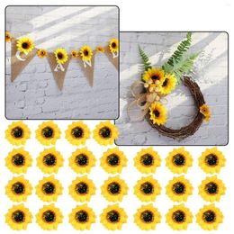 Decoratieve bloemen Tall Faux 25 stcs kunstmatige zijden zonnebloem hoofd bruiloftsfeest thuiskantoor decor ambachten voor drijven