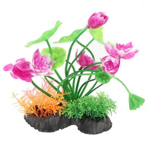 Décoratif Fleurs Réservoir Aquarium Décor Faux Accessoires Paysage Décoration Artificielle Premium Grand Réaliste Faux Coffre-fort Bureau Micro