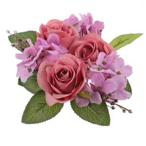 Fleurs décoratives bougies coniques simulées porte-fleurs couronne de mariage décorer couronnes pièce maîtresse de Table anneaux de roses artificielles