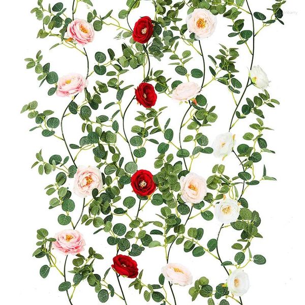 Fleurs décoratives thé rose rattan mariage vacances décoration de maison