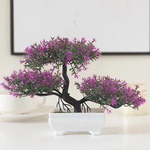 Fleurs décoratives tension bonsaï petit arbre en pot plantes artificielles ornements pour le festival à domicile accessoires de décoration de mariage fausse plante