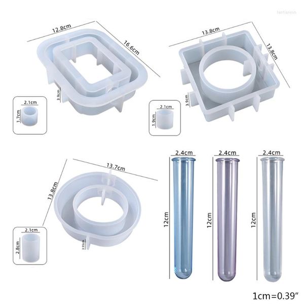 Florero decorativo de tubo de ensayo, molde de soporte de silicona, maceta creativa para flor de escritorio, cilindro hidropónico utilizado para extender gotas