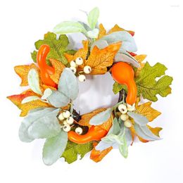 Decoratieve Bloemen Thanksgiving Kandelaar Ornament Wijnstok Cirkel Herfstkleuren 3 Kransen Set Hartvormige Deurkrans