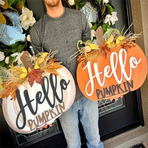 Fleurs décoratives Thanksgiving Decoration Festive Porte suspendue ornements de fenêtre Diy Pumpkin Pendants Boo Decor for Home