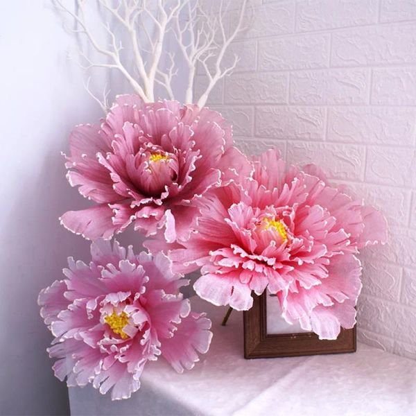 Fleurs décoratives en trois dimensions grandes fleurs artificielles arc road dicoration à la maison décoration pivoine accessoires 40 cm