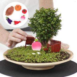 Fleurs décoratives minuscules légumes panier aubergine maison de fruits de maison miniature ornée de rangement de rangement modèles de citrouille ornement