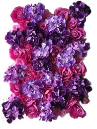 Flores decorativas TONGFENG 8 unids/lote Seda Artificial Rosa Peonía 3D Flor Pared Boda Telón de fondo Decoración Corredor PÚRPURA