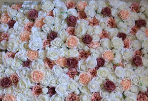 Fleurs décoratives TONGFENG haute qualité 3D fleur panneaux muraux soie artificielle Rose pivoine mariage toile de fond décoration coureur