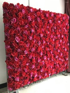 Dekorative Blumen TONGFENG Pink Red Cadeaux Mariages Pour Invite Flower Wall Panel Silk Rose Peony Backdrop Decoration Kunstplanten Voor