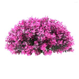 Flores decorativas Topiary Artificial Fake Ornament Hanging Boxwood Decoración de la boda Faux Round Simulated Decoration Party Greenery Porche