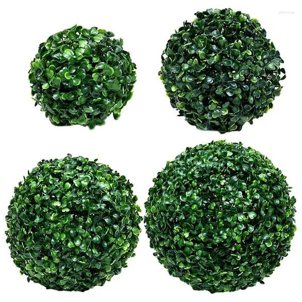 Fleurs décoratives topiary balle artificiel plante herbe sans arrosage fausse box box vert rond balles décoration