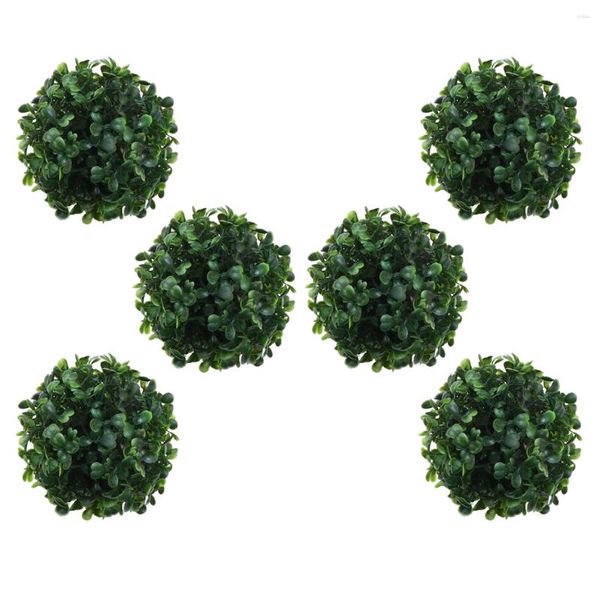 Fleurs décoratives Topiaire Herbe Artificielle Buis Suspendu En Plastique Faux Décor Vert Jardin Avant Jardinières Sphères Porte Ornement Verdure