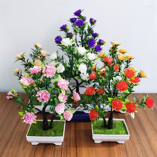 Fleurs décoratives Pottes d'entraînement avec plate