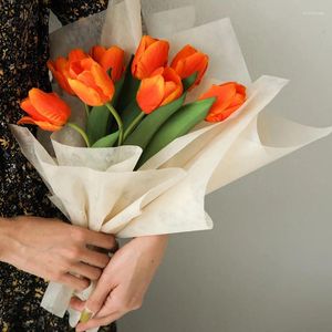 Flores decorativas, papel de embalaje de flores translúcido para envolver floristería, ramo de boda, forro de algodón de leche, suave y colorido
