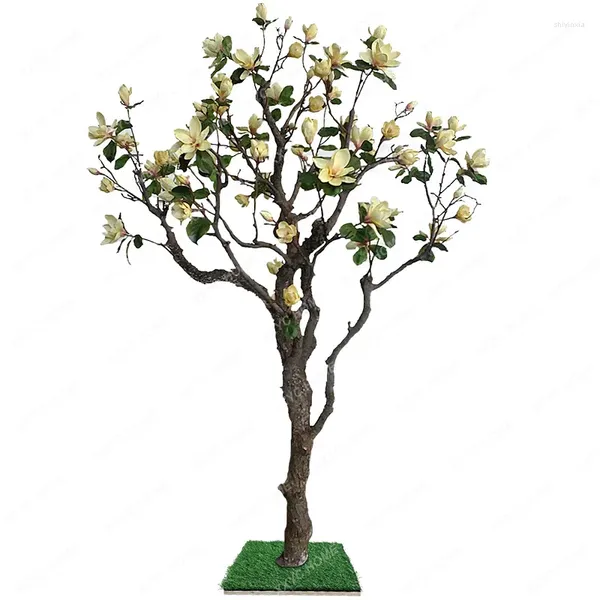 Flores decorativas que hacen árbol imitativo árbol de interior de interior falso simple magnolia europea hogar decoración