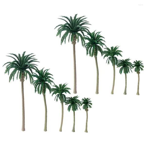 Fleurs décoratives arbre modèle palmiers paysage paysage décor plastique artificiel Topper Microlandscape Cupcake forêt tropicale mise en page gâteau