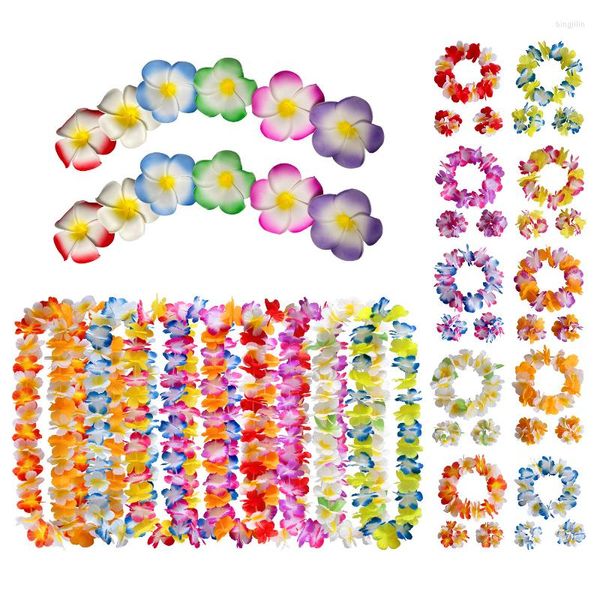 Fleurs décoratives Tropic Hawaiian Leis Décoration Garland Beach Fun Guirlande Anniversaire Artificielle Fleur Collier Summer Party Supplies