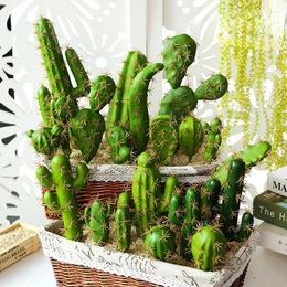 Fleurs décoratives Plantes artificielles tropicales Cactus Plante verte simulée Décoration créative DIY pour la maison Succulent Paysage en pot 2024