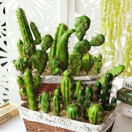 Fleurs décoratives Désert Tropical Artificielle Simulé Plante Verte Cactus Creative DIY Décoration Pour La Maison Succulent En Pot Paysage