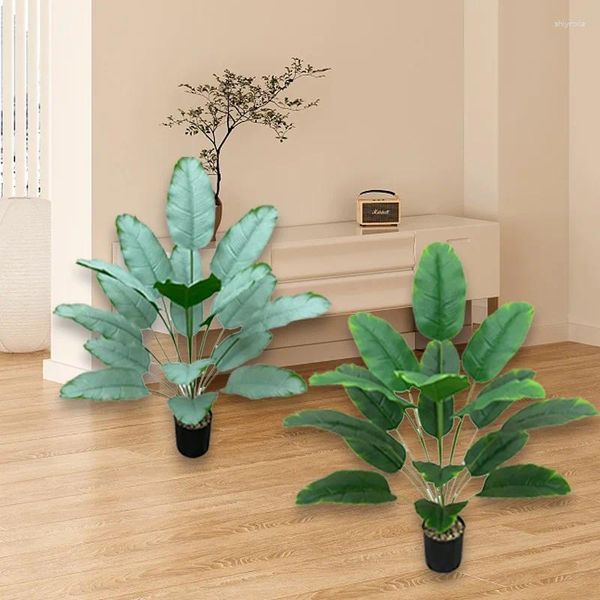 Fleurs décoratives plantes tropicales grand bananier artificiel fausse feuille de voyageur en plastique 82 cm 18 têtes pour la maison jardin salle de mariage décor