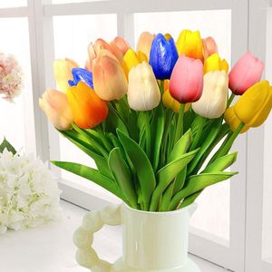 Fleurs décoratives Tulipe Bouquet Artificielle Faux Fleur PE Mousse Maison Jardin Décor Pour La Cérémonie De Mariage Rtififical
