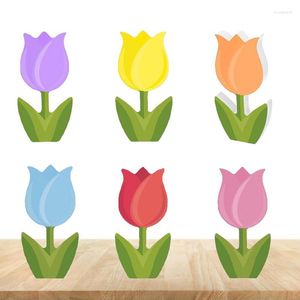 Decoratieve bloemen Tulp Decor Tafel Moeders Dag Tiered Tray Dining Ornamenten kunstmatige geschilderde voor klasdecoraties