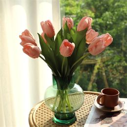 Fleurs décoratives Fleur tulipe bouquet artificiel Real Touch Faux pour la cérémonie de mariage Décor Home Garden Spring Party Supplies