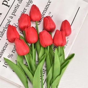 Bouquet de tulipes artificielles décoratives, fausses fleurs en mousse PE pour décoration de cérémonie de mariage, jardin de maison