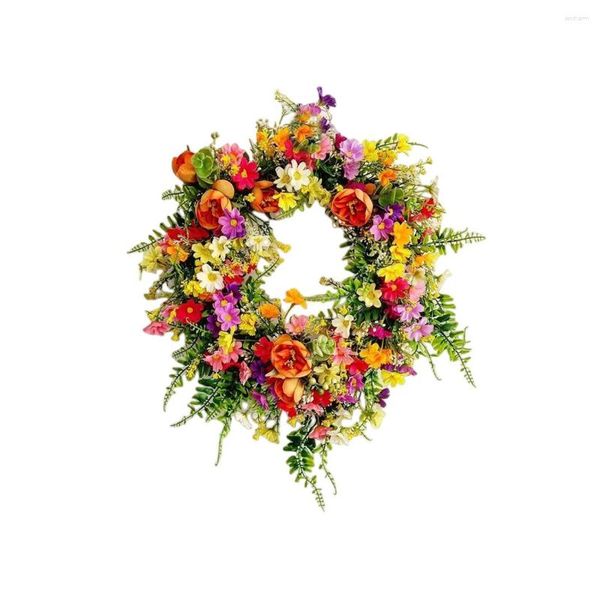 Flores decorativas Guirnalda de ramitas 15.7 pulgadas Guirnalda artificial hecha a mano Puerta delantera Navidad para ventanas exteriores Coronas de Acción de Gracias