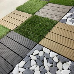 Decoratieve bloemen luxe waterdichte vloer tuinplant gazonmat synthetisch gras tegel plastic noordse stijl splicing houten planken