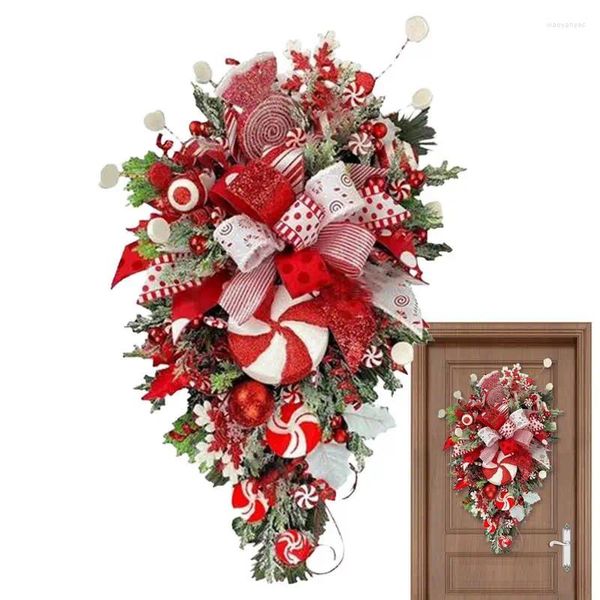 Couronne de fleurs décoratives, utile, pratique et Durable, pour porte d'entrée avec béquille, décorations de bonbons pour la maison, vacances
