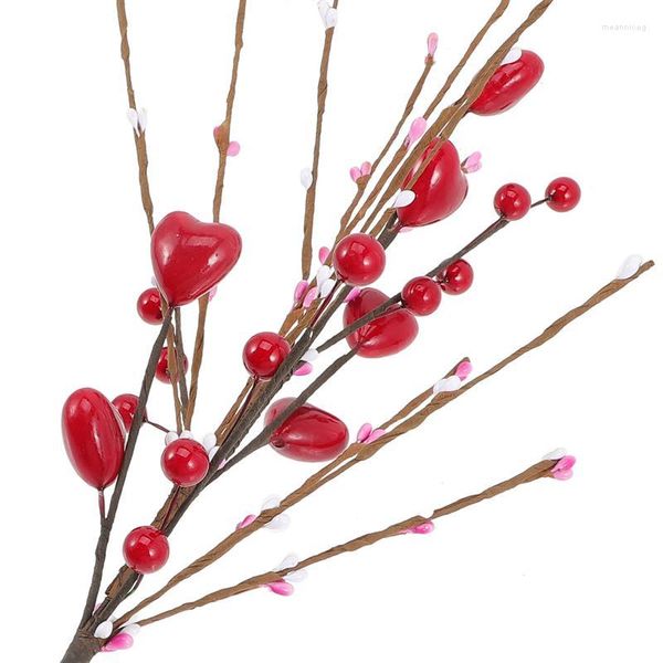 Branches de fleurs décoratives pour la saint-valentin, décoration d'amour pour la saint-valentin, cœur artificiel, décor pour fête de mariage