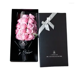 Fleurs décoratives cadeau de saint valentin Roses artificielles myosotis boîte de Bouquet de savon