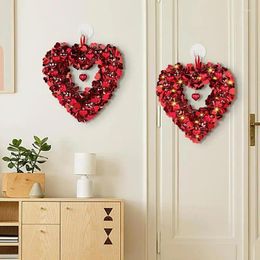 Couronne de fleurs décoratives en forme de cœur pour la saint-valentin, proposition de confession, décoration murale, Art pour célébration de Festival