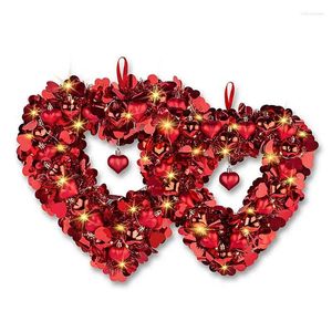 Fleurs décoratives de la Saint-Valentin Courme de coeur Couronne de forme de guirlan brillant Proposition de confession Mur Mur Decoration Mariage d'anniversaire Gift