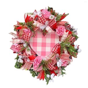 Decoratieve bloemen Valentijnsdag krans mesh met hart acryl Valentijn bruiloftsfeest Huisdecoraties voor minnaar