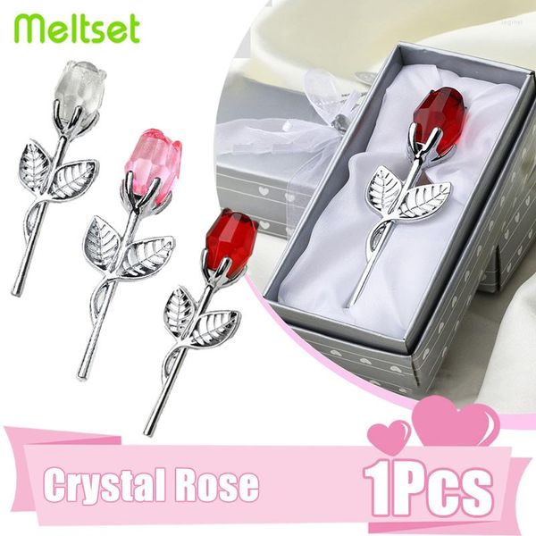 Fleurs décoratives cadeau de saint valentin fleur artificielle en métal Mini Rose de cristal avec boîte pour les amis amoureux cadeaux de saint valentin