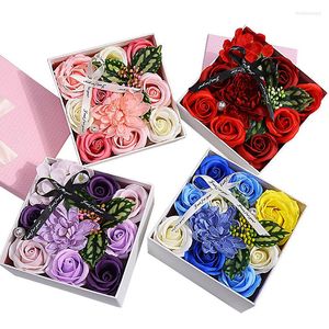 Fleurs décoratives saint valentin cadeau bricolage savon fleur Rose boîte Bouquet maison Festival feuille artificielle décoration de mariage