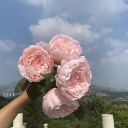 Decoratieve bloemen Valentijnsdag feestdecoratie Set benodigdheden Bruiloft achtergrond Podium Kunstmatige roze pioenrozen