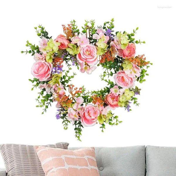 Couronne de fleurs décoratives pour la saint-valentin, Rose, signe de porte d'amour, décorations exquises et romantiques pour la saint-valentin, pour mariage